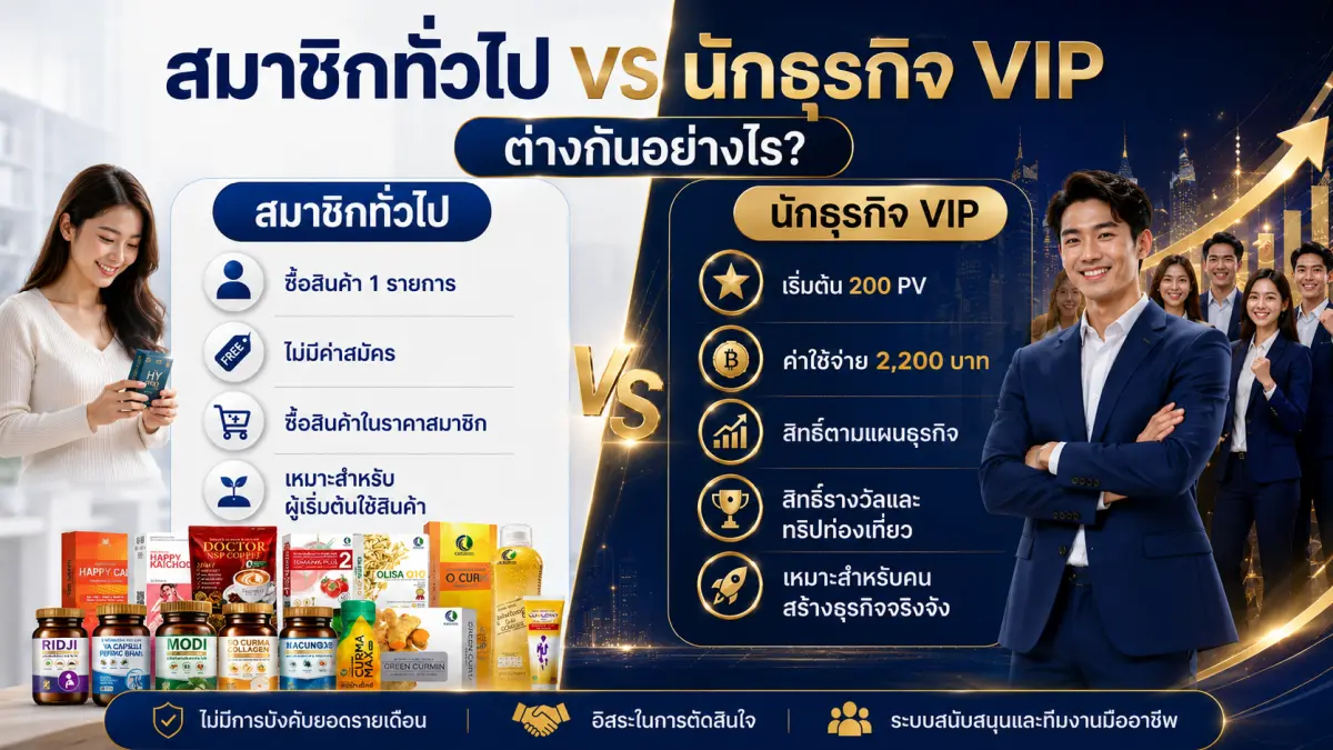 เปรียบเทียบสมาชิกทั่วไปและนักธุรกิจ VIP CCI แตกต่างกันอย่างไร